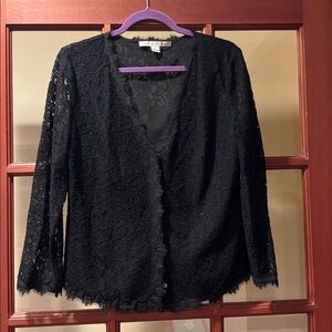 Diane von Furstenberg Brian Black Lace Cardigan